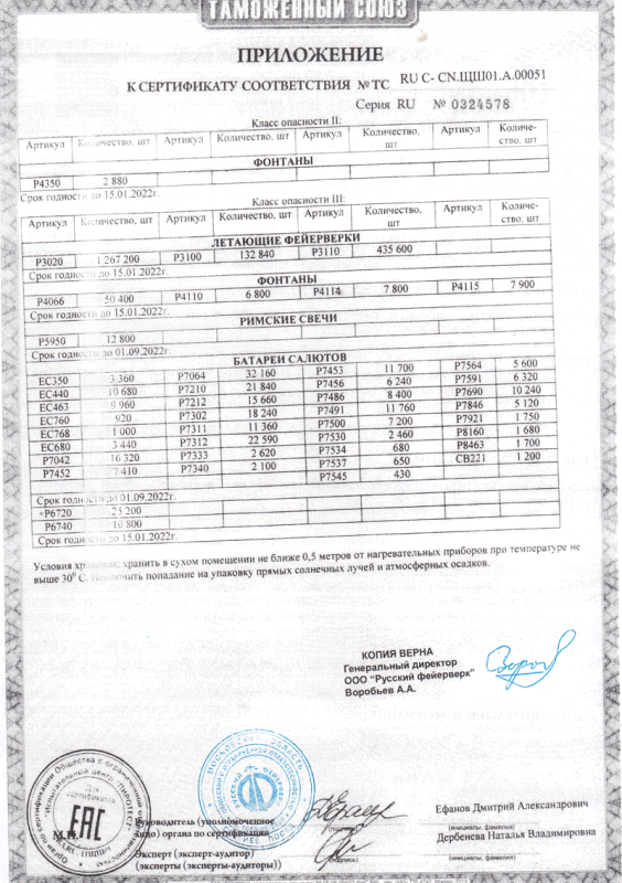 Сертификат соответствия № 0324578  - Великий Новгород | velikij-novgorod.salutsklad.ru 