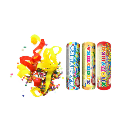 Набор ( 3конф.+3серп.) Набор хлопушек купить в Великом Новгороде | velikij-novgorod.salutsklad.ru